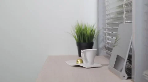 A cup of coffee, candy and tablet 스톡 동영상 64338954