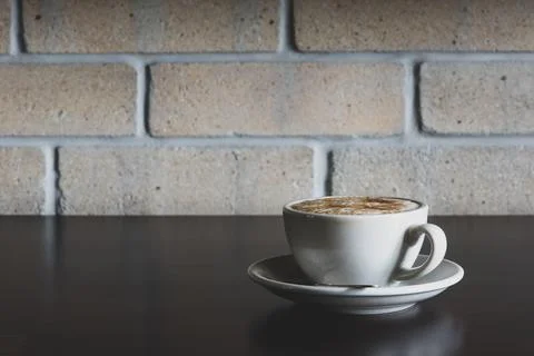 Cup of Coffee Cappuccino on Table Stock Photos
