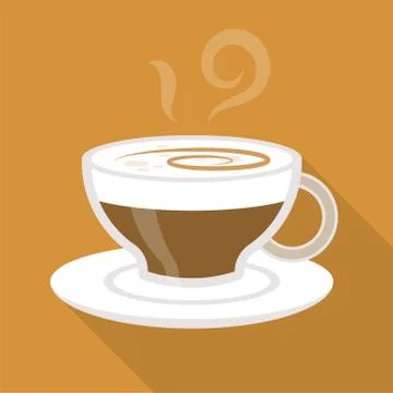 Cup of coffee cappuccino vector, flat design Stock Illustration