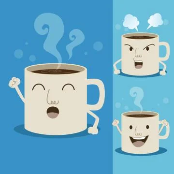Cup of coffee cartoon Stock Illustration