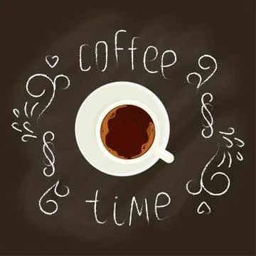 Cup of Coffee on chalkboard Stock Illustration