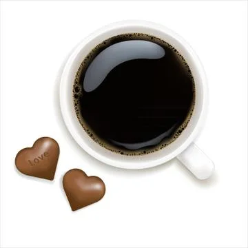 Cup of coffee with chocolate Stock Illustration