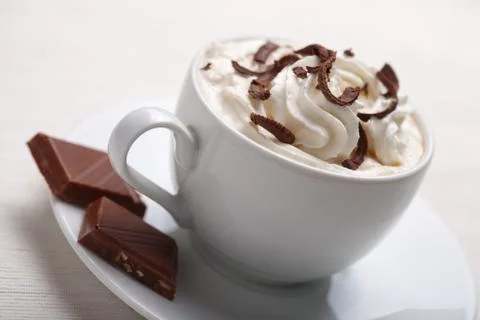 Cup of coffee with chocolate Stock Photos