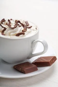Cup of coffee with chocolate Stock Photos