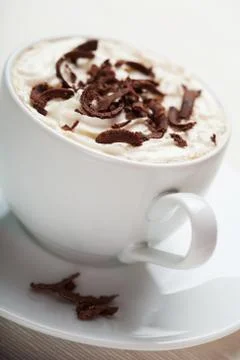 Cup of coffee with chocolate Stock Photos