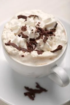 Cup of coffee with chocolate Stock Photos