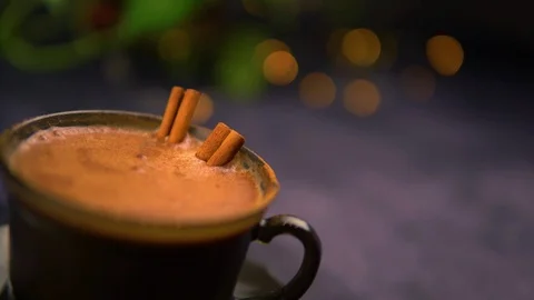 A cup of coffee with cinnamon. Stock Footage 122685879