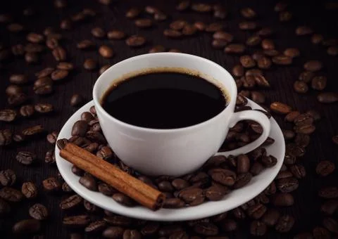A cup of coffee with cinnamon Stock Photos