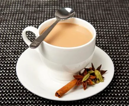 A cup of coffee with cinnamon Stock Photos