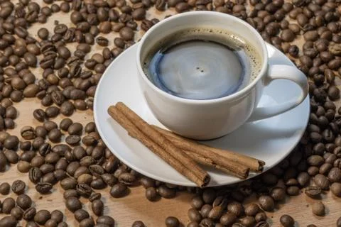 A cup of coffee with cinnamon Stock Photos