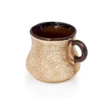 Cup coffee from clay made manually. Foto stock