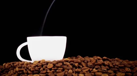 Cup of Coffee with Coffee Beans- Stock Footage 59761312