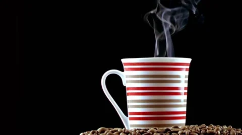 Cup of Coffee with Coffee Beans Stock Footage 59761328