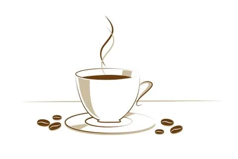 Cup of coffee with coffee beans Stock Illustration