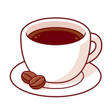 Cup of coffee with coffee beans Illustrazione stock