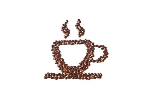 Cup of coffee from coffee beans Stock Photos