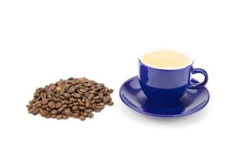 Cup of coffee with coffee beans Stock Photos