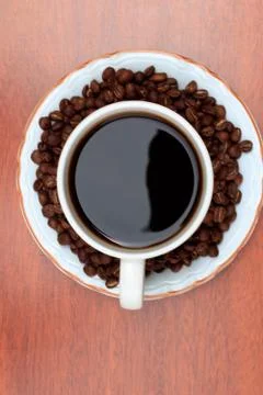 Cup of coffee with coffee beans Foto stock