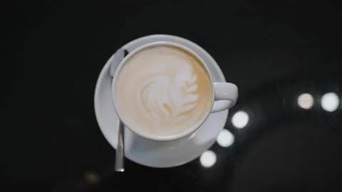 A cup of coffee with coffee foam Video stock 222058135