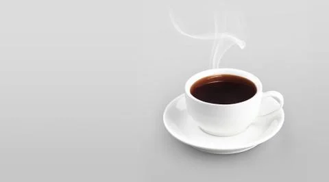 Cup of coffee on color background solid Illustrazione stock