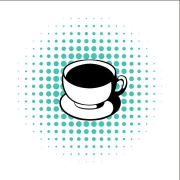 Cup of coffee comics icon Stock-Illustration