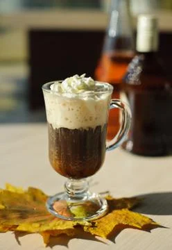 Cup of coffee with cream Stock Photos