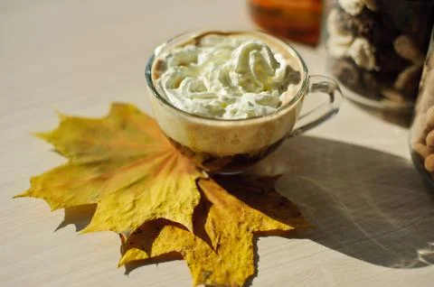 Cup of coffee with cream Stock Photos