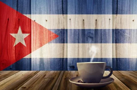 Cup of coffee with Cuba flag texture Stock Illustration