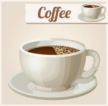 Cup of coffee. Detailed Vector Icon Stock Illustration