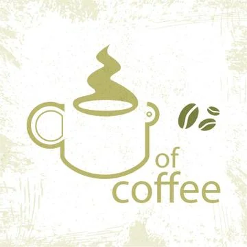 Cup of coffee on dirty background  Illustrazione stock