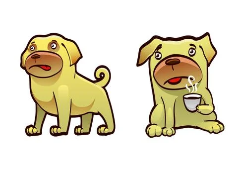 Cup of coffee for a dog Stock Illustration