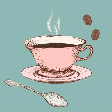 Cup of coffee. Doodle image. Stock-Illustration