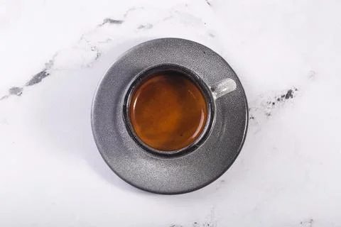 Cup of coffee expresso on marble background Foto stock
