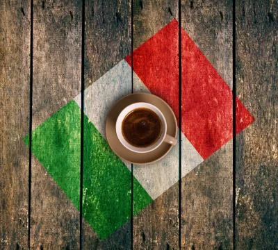 Cup of coffee with the flag Stock Photos