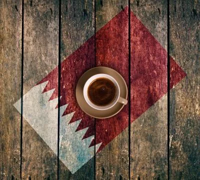 Cup of coffee with the flag Stock Photos