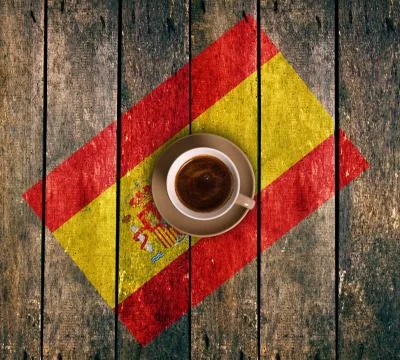 Cup of coffee with the flag Stock-Fotos