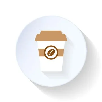 Cup of coffee flat icon Stock Illustration