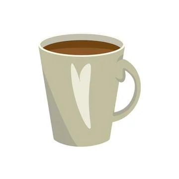 Cup of coffee flat style. Hot Drink, Cappuchino. Stock-Illustration