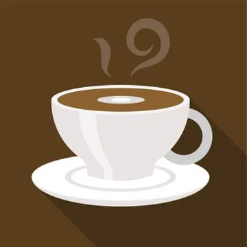 Cup of coffee flat white, flat design Stock Illustration