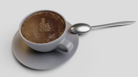 Cup of coffee with foam as like 3d illustration isolated on white Stock Illustration