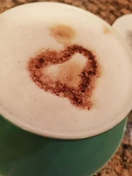 Cup of coffee with foam 스톡 사진
