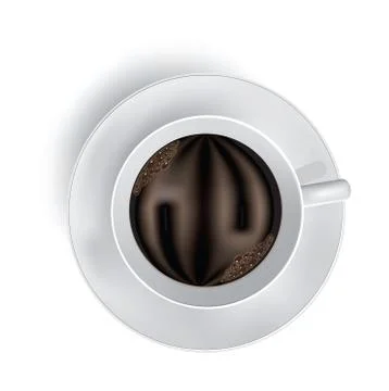 Cup of coffee with foam on white. Vector Stock-Illustration