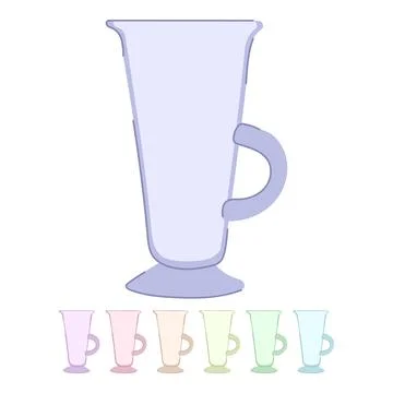 Cup coffee glass vector cartoon graphic Illustrazione stock