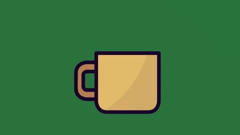 A cup of coffee on green background and green screen animated chromakey Видео 335091860