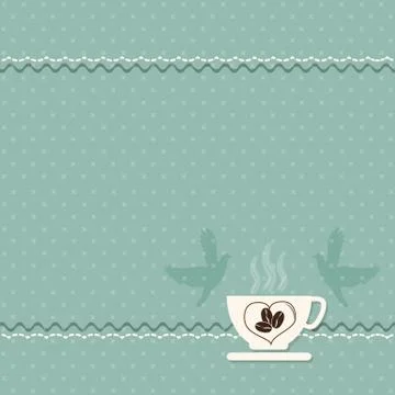 Cup of coffee on green background イラスト素材