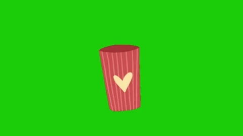 Cup of coffee on green screen Vidéo 328228842