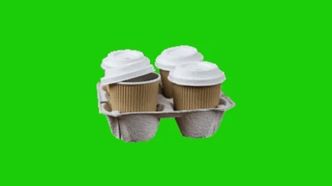 Cup of coffee on green screen Vidéo 328228843