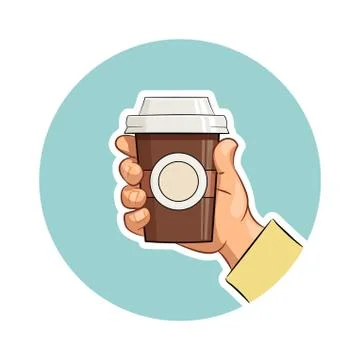 Cup of coffee in hand Stock Illustration