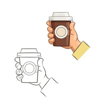 Cup of coffee in hand Stock Illustration