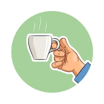 Cup of coffee in hand Stock-Illustration